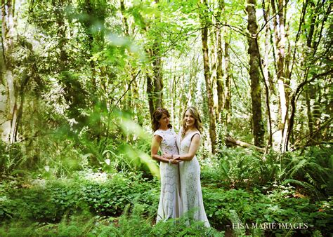 Forest Wedding Oregon Forest Lesbian Bridal Lesbian Wedding