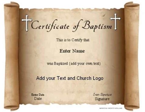 Baptismal Certificates Printable