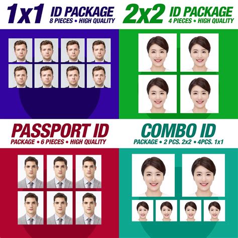 Id Picture Packages 1x1 2x2 Passport Size Photo Print Only Shopee