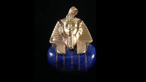 18k King Tut Pendant With Lapis Blue Colored Stones Middle Etsy Canada
