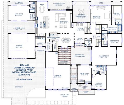 Contemporary Courtyard House Plan 61custom Modern House Plans