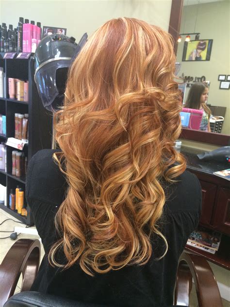 Various hair colors with strawberry blonde highlights for a softer and catchier look. Strawberry blonde, long layers, curls, red hair ...