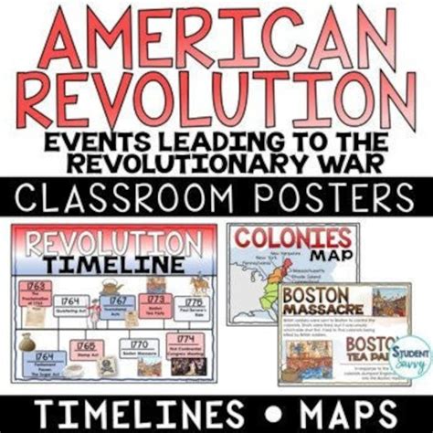 Causes Of The American Revolution Posters American Revolution Timeline Map Etsy