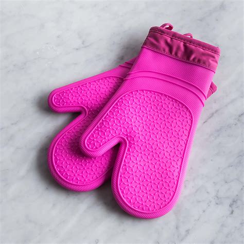 KSP Luxe Lined Silicone Oven Mitt - Set of 2 (Pink) | Kitchen Stuff Plus