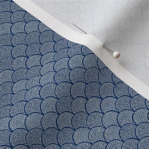 Japanese Fish Scales Indigo Texture Fabric Spoonflower