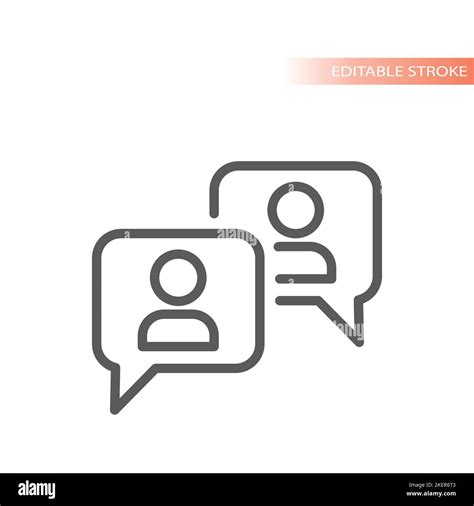 People User Talking In Chat Bubble Line Vector Icon Online