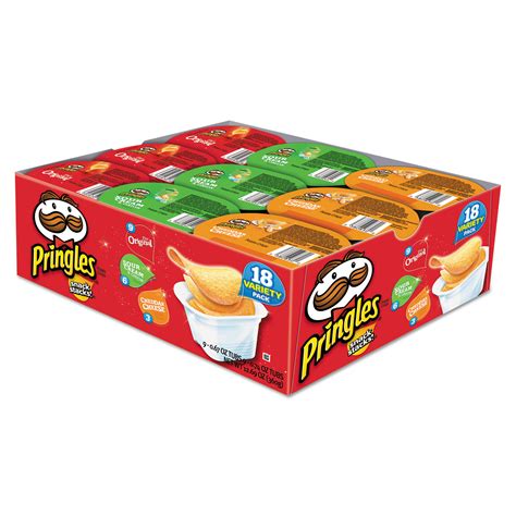 Pringles Potato Chips Variety Pack 074 Oz Canister 18box Makline