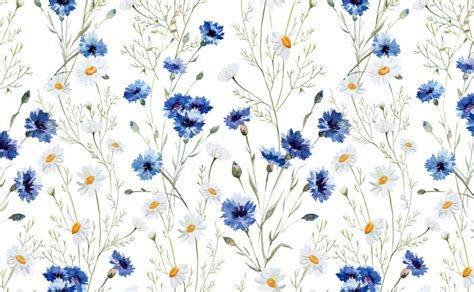 Airy Flower Pattern Wallpaper For Walls Daisy Delight Computer
