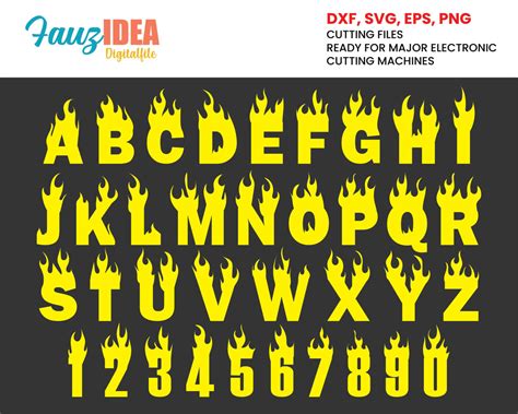 Fire Letter Flame Alphabet Letter Cricut Silhouette Font Svg Bundle