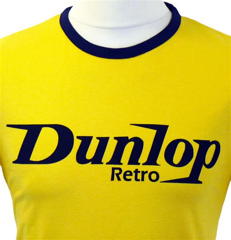 Logo T Shirt Dunlop Retro Indie Logo Print Mustard Yellow Mod Tee