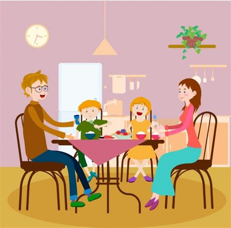 13 Gambar Kartun Makan Bersama Keluarga Gambar Kartun Ku
