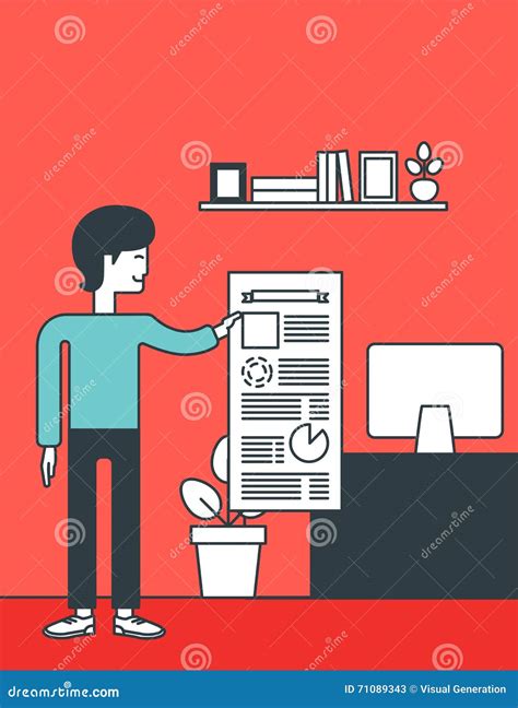 Man Presenting Business Report Stock Vector Illustration Of Layout