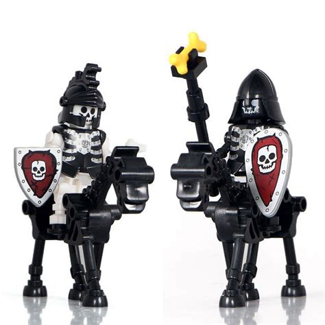 2pcs Black Skeleton Horse Knights Lego Lord Of The Rings Minifigure