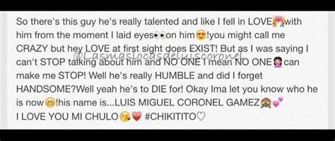 Luis Miguel Coronel Gamez Ily My Chikititooo Falling In Love With