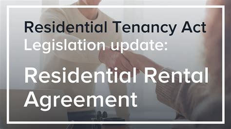 Residential Tenancy Act Legislation Update Residential Rental