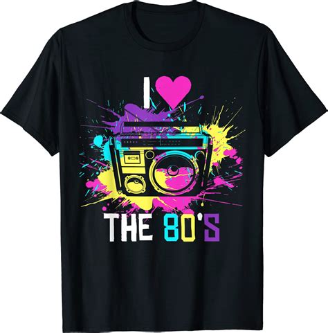 I Love The 80s Shirt Cassette Boombox Eighties T Shirt Uk
