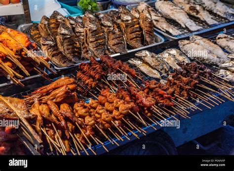 Thai Barbecue Street Food Stand Stock Photo Alamy