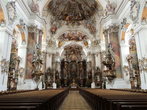 18th Century Baroque Architecture In Ottobeuren Abbey Germany 3264 X
