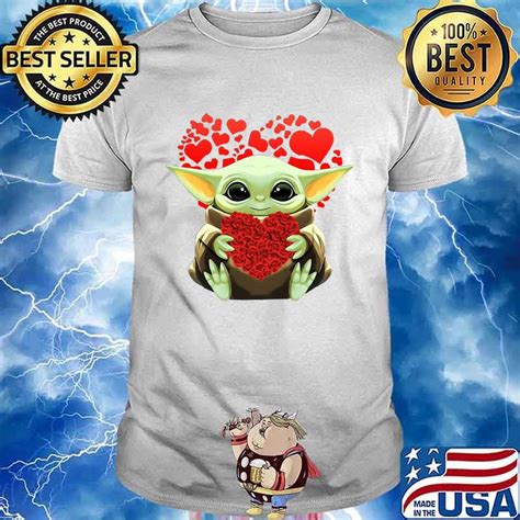 Baby Yoda Heart Roses Valentine Day Shirt Hoodie Sweater Long Sleeve