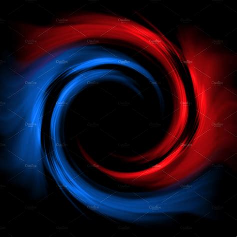 Red Blue Vortex On Black Background Photoshop Graphics ~ Creative Market