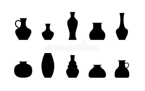 Vase Big Set Pottery Vases Flower Home Interior Decoration Stock