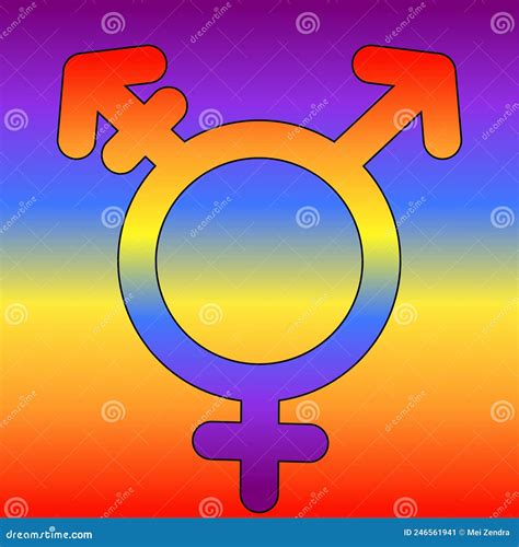 transgender symbol in simple colorful line design sexual orientation icon vector gender sign