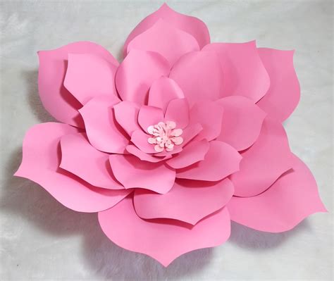 Flor Gigante De Papel Rosa Modelo Aberto Elo7