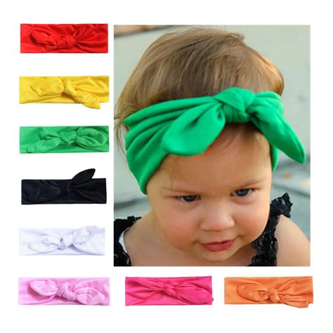 2018 Baby Headband Toddler Kids Girls Cotton Bow Hairband Turban Knot