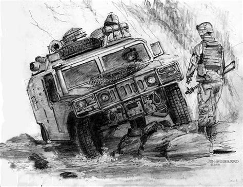 Humvee Afghanistan Drawing By Jim Hubbard