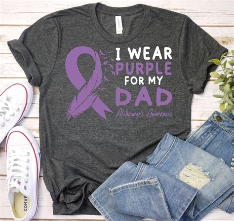 I Wear Purple For My Dad Alzheimers Shirtalzheimers Awareness Shirtalzheimers Support Shirt