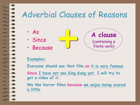 Ppt Adverbial Clauses Of Reasons Powerpoint Presentation Free