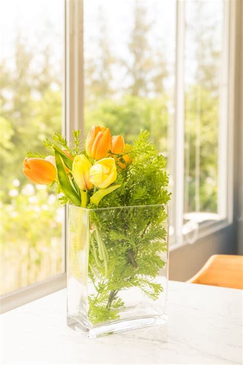 plastic or fake flower in vase stock image image of interior green 106752017