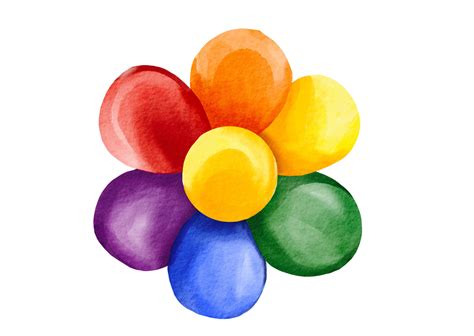 Flower Rainbow Watercolor Brush Paint On Png 24238077 Png