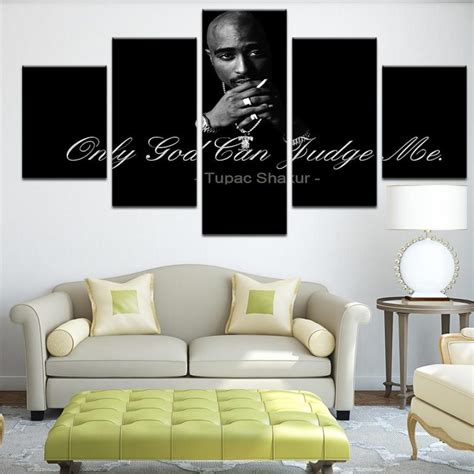 Tupac Shakur Quotes 1 Celebrity 5 Panel Canvas Art Wall