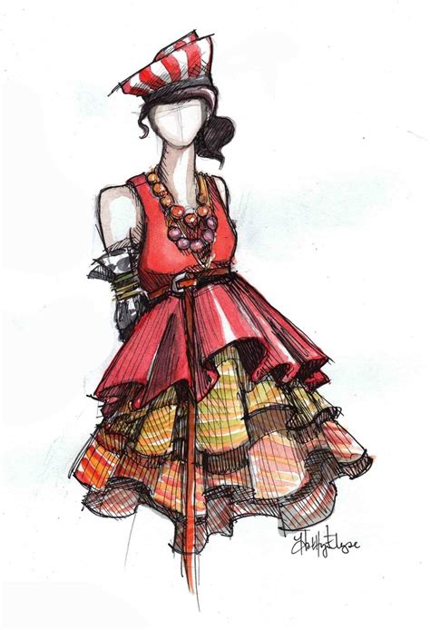 Ruffles Illustration Fashion Design Fashion Design Sketches Fashion