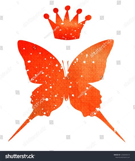 Watercolor Butterfly Crown Isolated On White Stock Illustration 1256956573