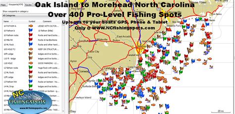 Oak Island Morehead North Carolina Fishing Map And Fishing Spots