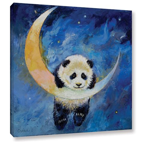 Artwall Michael Creeses Panda Stars Gallery Wrapped Canvas