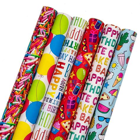 Birthday T Wrap Wrapping Paper For Boys Girls Adults 6 Cute