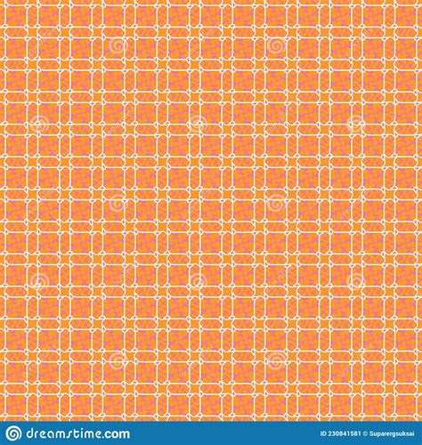 Seamless Illustrated White Grids On Orange Patterned Background Stock