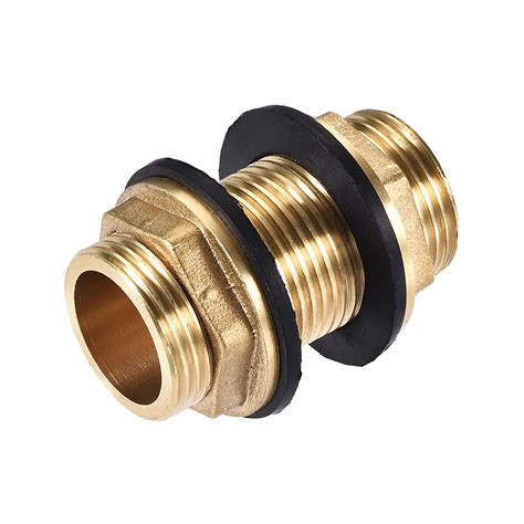 Uxcell Bulkhead Fitting G Male Thread Tube Adaptor Hose Fitting Brass With Silicone Gasket