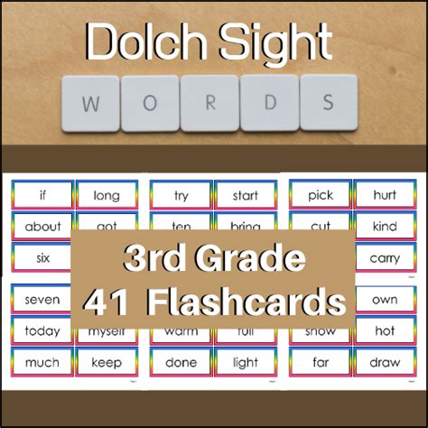 Dolch 3rd Grade Sight Word Flashcards My Teaching Library Chsh