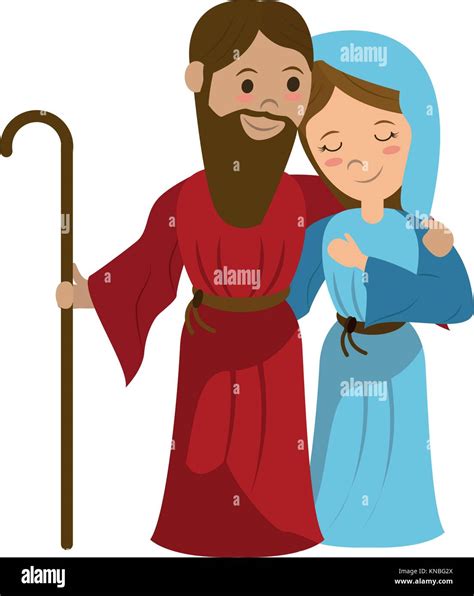 Virgin Mary And Joseph Cartoon Stock Vector Image And Art Alamy