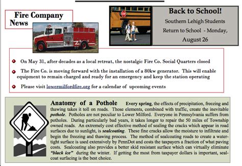 Lower Milford Township Publishes Fall Newsletter Upper Saucon Pa Patch