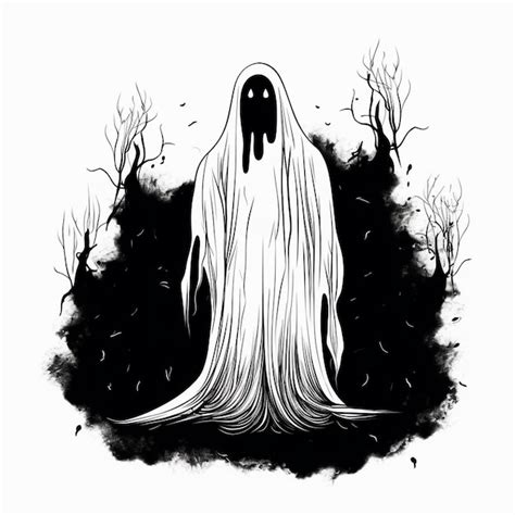 Premium Ai Image Flat Halloween Ghost Ghostly Simplicity