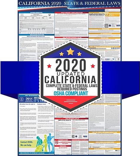 Amazon Com 2020 California State And Federal Labor Laws Poster OSHA