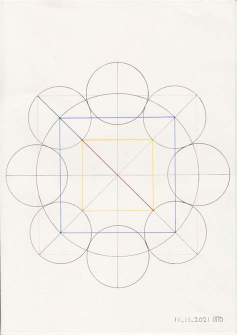 Octo 8 Circles Around A Central One Arte Geométrico Geometría