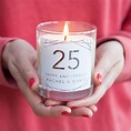 25th wedding anniversary personalised candle gift by little cherub ...