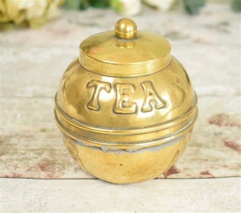 Unusual Vintage Brass Tea Caddy Or Box Spherical With Lift Etsy