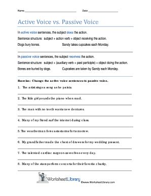 Passive Voice Fill In The Blanks Exercises Pdf Fill Online Printable